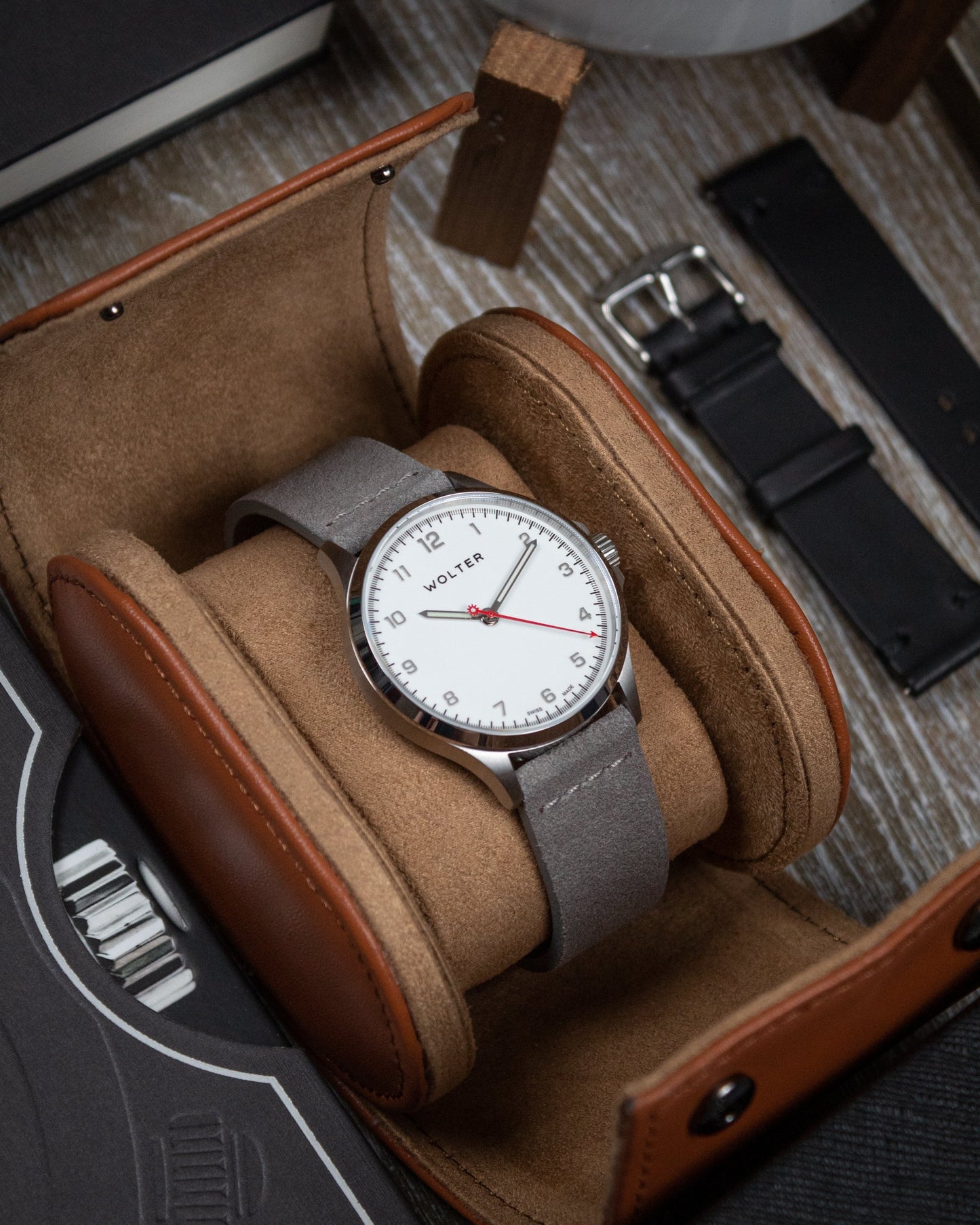 Grey Suede Italian Leather Strap