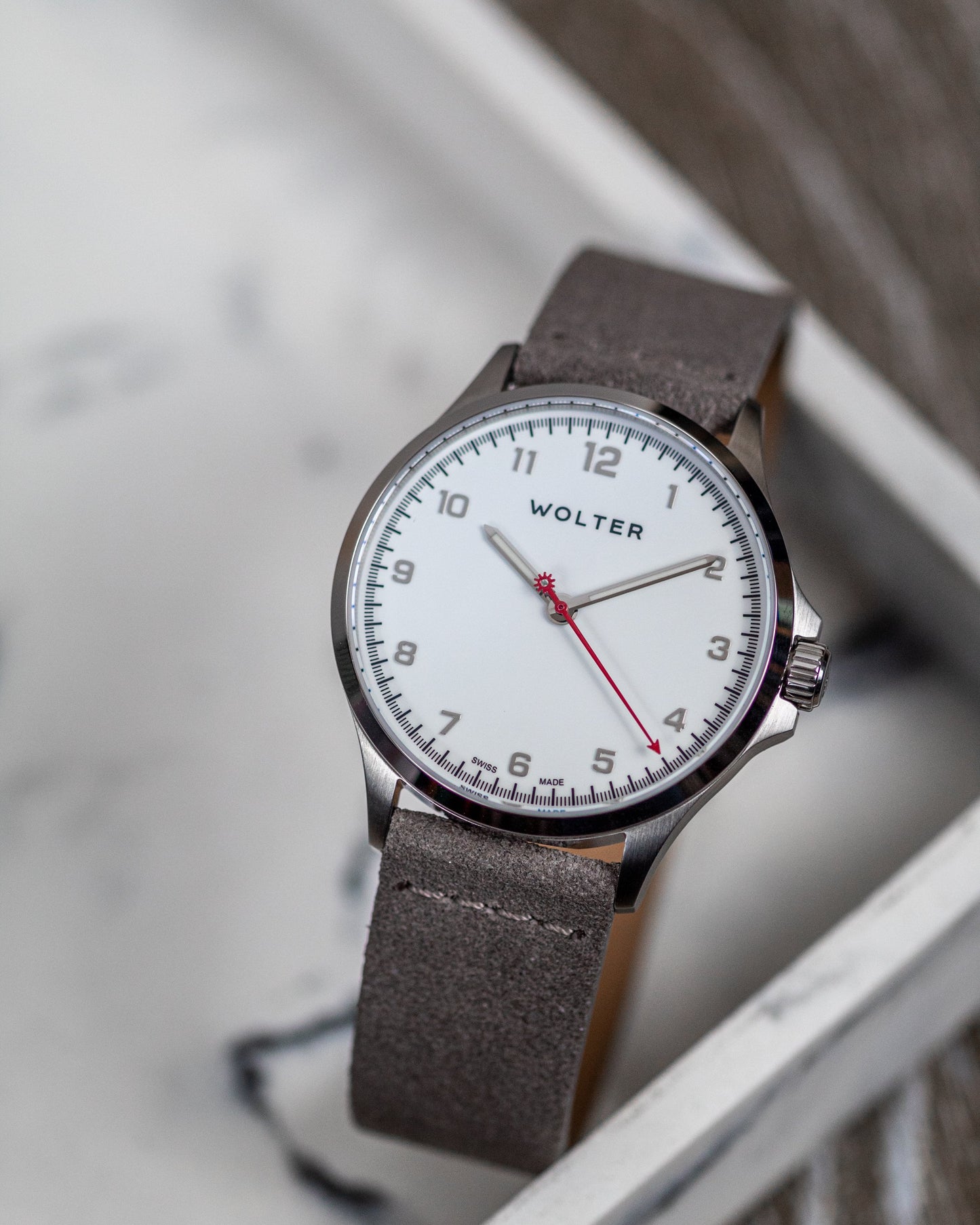Grey Suede Italian Leather Strap